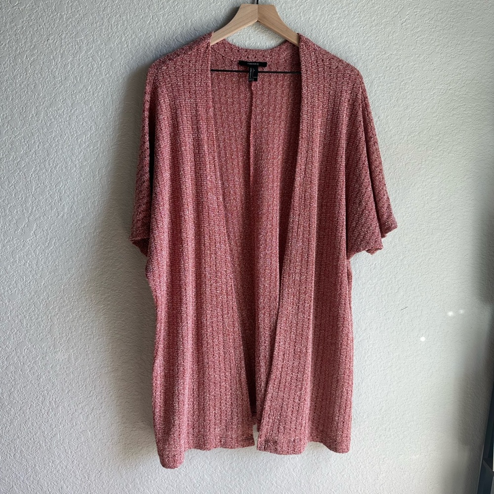 💗F21 Pink Lightweight Knit Open-Front Cardigan